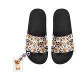 Custom Pet Face Paw Print Men's Slide Sandal