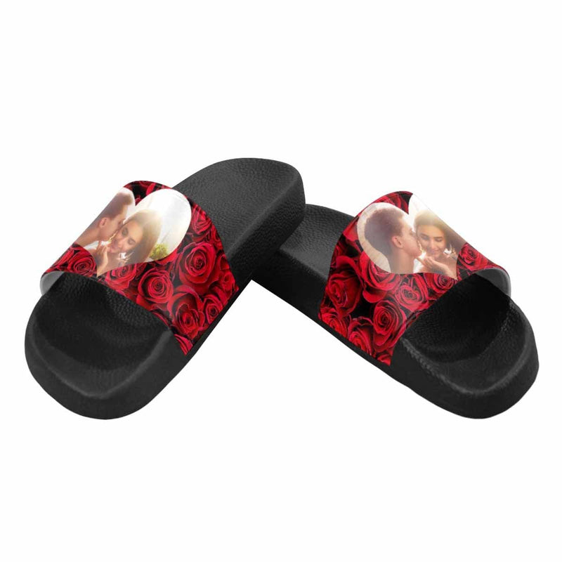 Custom Photo Roses Women's Slide Sandals