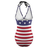 Custom Face American Flag Bathing Suit Personalized Womens Tankini Sets Bikini Two Piece Swimsuit