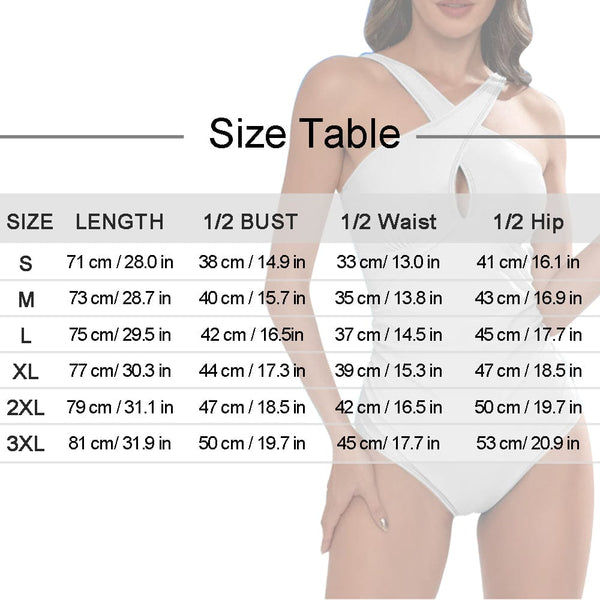 Custom Face American Flag Style Women's Tummy Control Front Cross Backless Swimsuit Bathing Suit Cross Collar One Piece Swimsuit