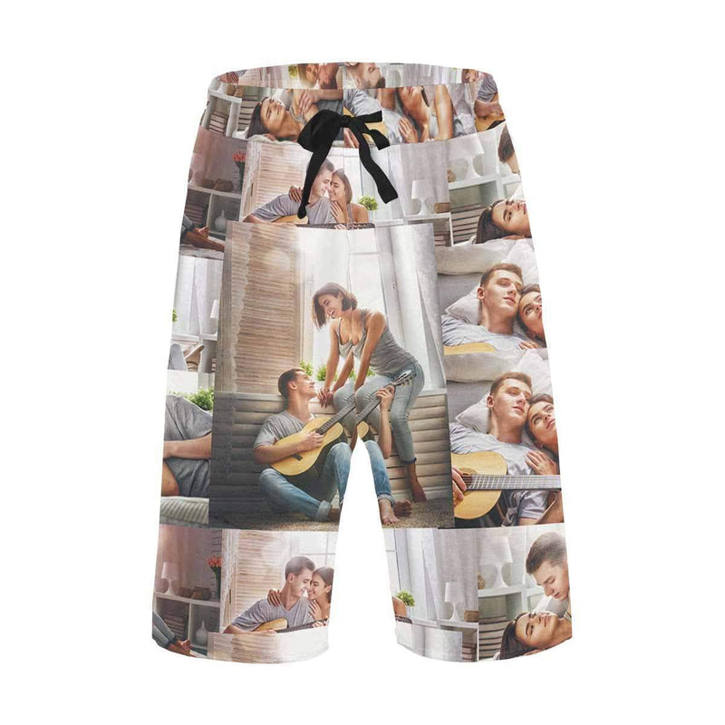 Custom Funny Face Personalized Photo Men's Beach Short-Drawstring Short