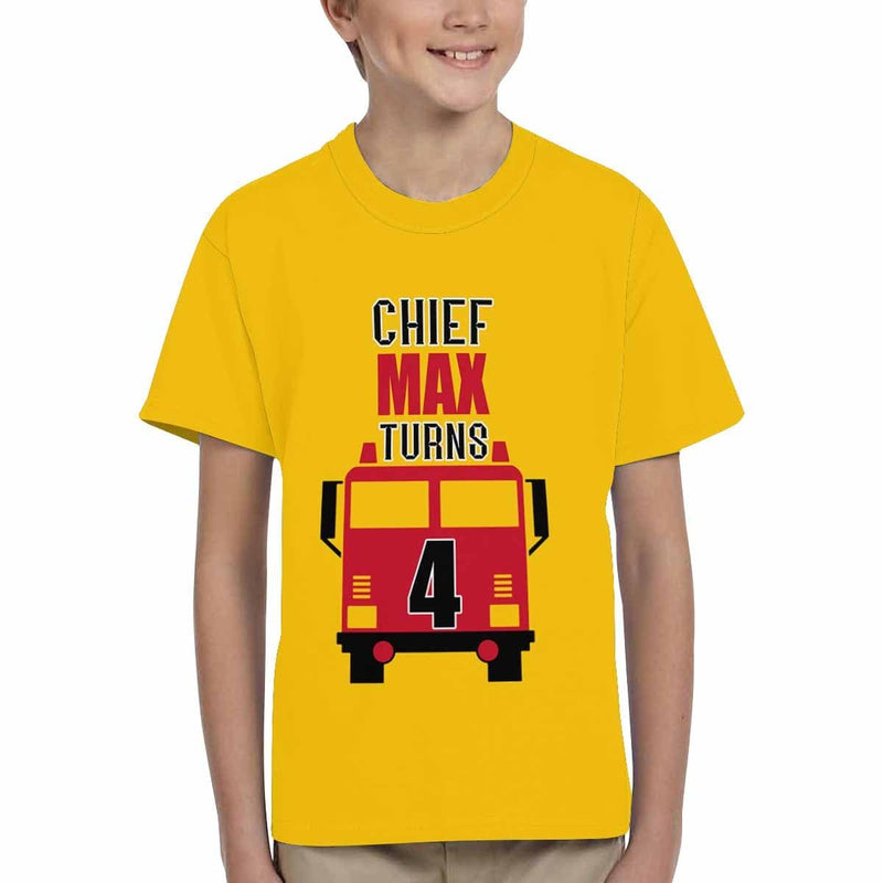 Custom Name Chief Yellow Kid's All Over Print T-shirt