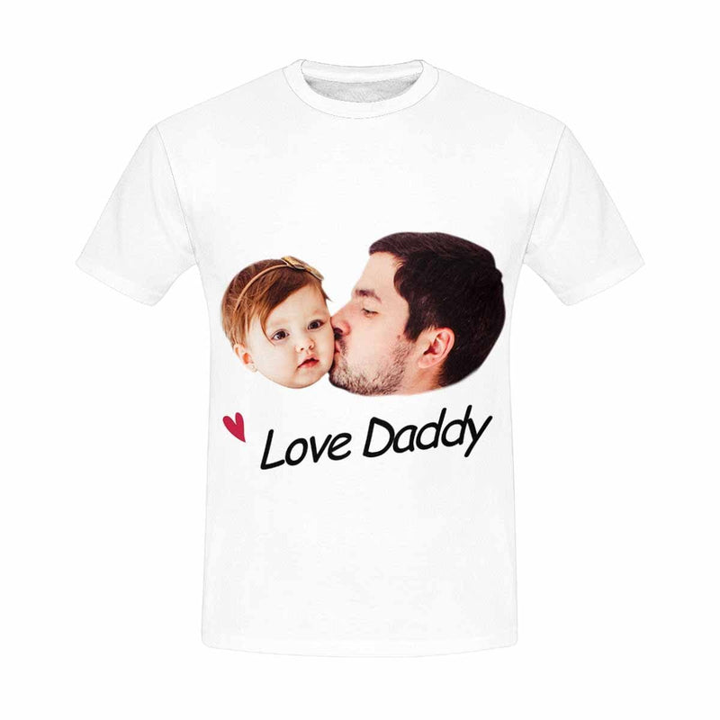 Custom Photo Love Daddy Tee Shirt Put Your Image on A Tshirt Father's Day Gift Made for You Custom T-shirt