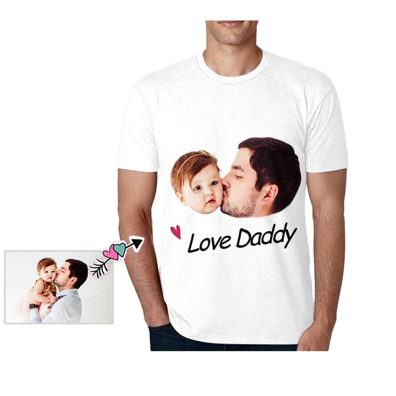 Custom Photo Love Daddy Tee Shirt Put Your Image on A Tshirt Father's Day Gift Made for You Custom T-shirt