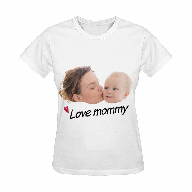 Custom Photo Love Mommy Women's T-shirt