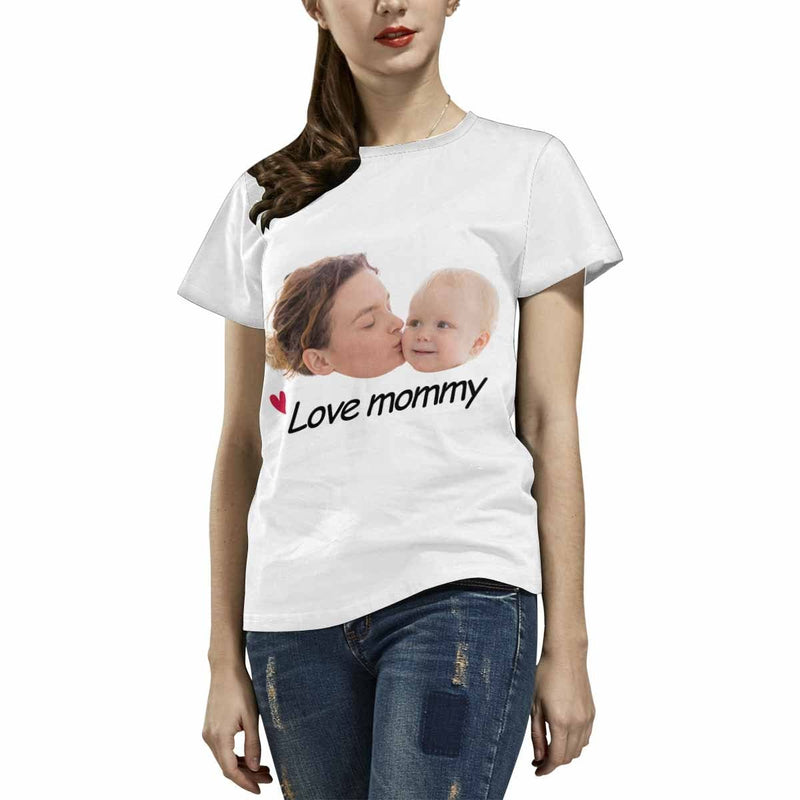 Custom Photo Love Mommy Women's T-shirt